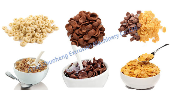 35kw Multi-function Breakfast Cereal Corn Flakes Puff Snack Food Production Line Extruder