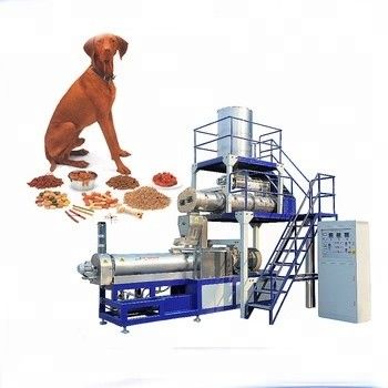 Large Capacity Twin Screw Extruder Pet Food Processing Machine for 220v/380v/50Hz Voltage
